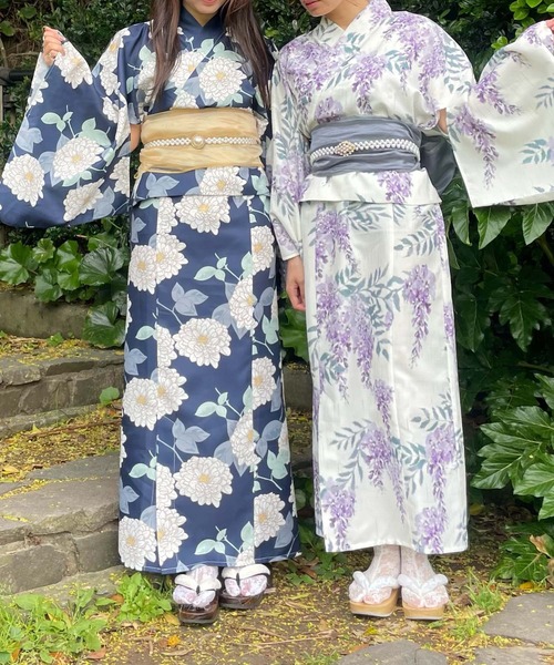 セール】◎花柄2wayセパレート浴衣 3点セット(キャミワンピース