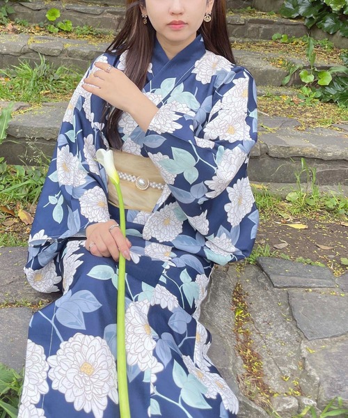 セール】◎花柄2wayセパレート浴衣 3点セット(キャミワンピース