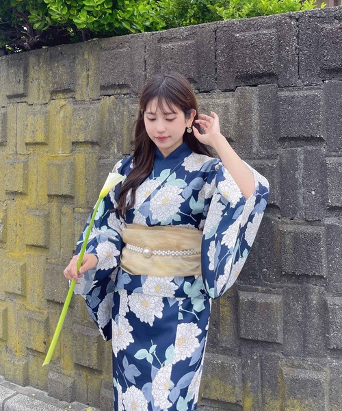 セール】◎花柄2wayセパレート浴衣 3点セット(キャミワンピース