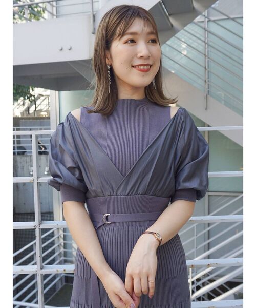 MERCURYDUO（マーキュリーデュオ）の「異素材ドッキングフレアニット