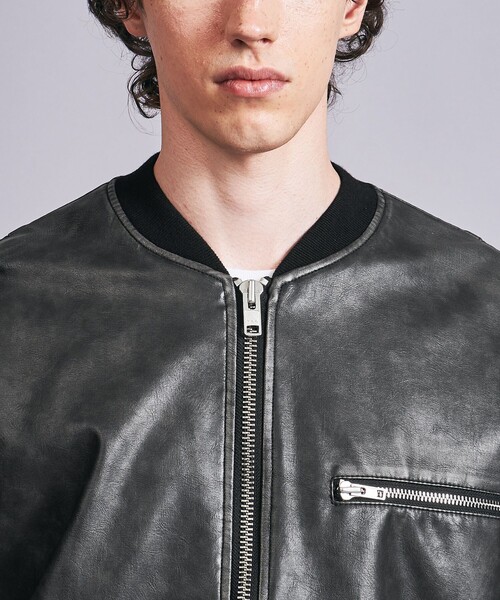 MONKEY TIME（モンキータイム）の「レザーライク ボンバー ジャケット