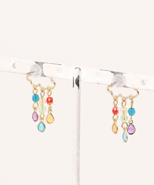 虹雨モチーフ ピアス 【日本製】（ピアス（両耳用））｜gargle