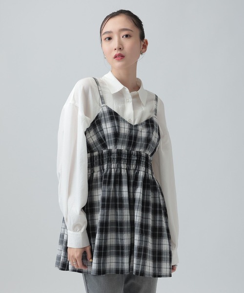 ワッシャーチェックキャミ 650694（キャミソール）｜LEPSIM