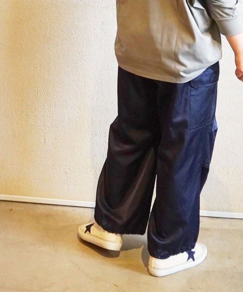 ジャーナルスタンダードラックス サテンカーゴパンツ ネイビー 紺色