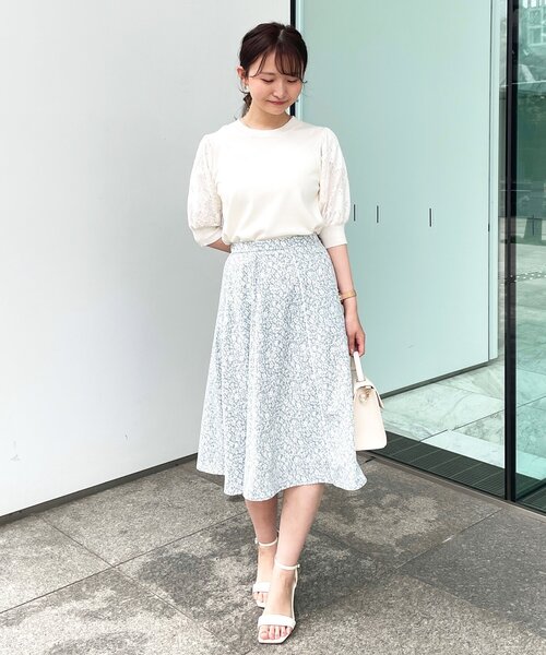 index（インデックス）の「◇パイピングフラワーフレアスカート【WEB