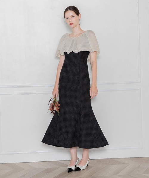 セール】【LEJA】2WAYオフショルダーパフスリーブバリエマーメイド