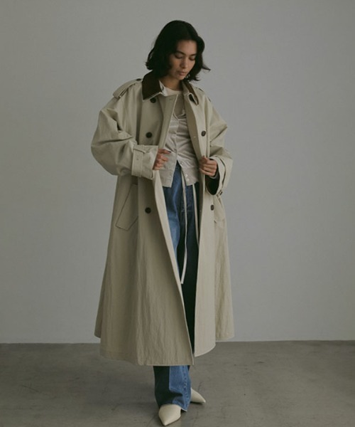 フードストールロングトレンチコート（トレンチコート）｜ETRE TOKYO