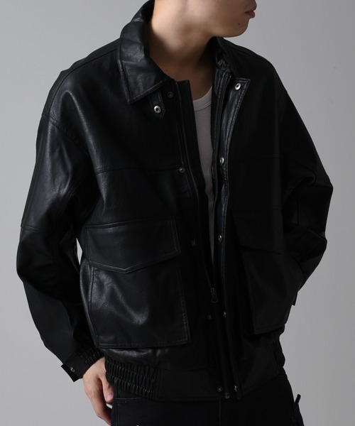 A'GEM/9 × .kom『FREEDEE/フリーディー』PUレザージャケット（ブルゾン