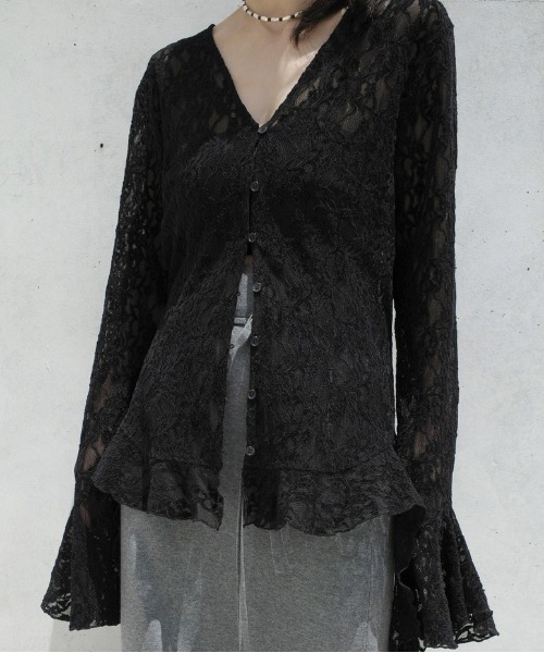 UND 2WAY CUT LACE FRILL TOP（Tシャツ/カットソー）｜Ameri（アメリ