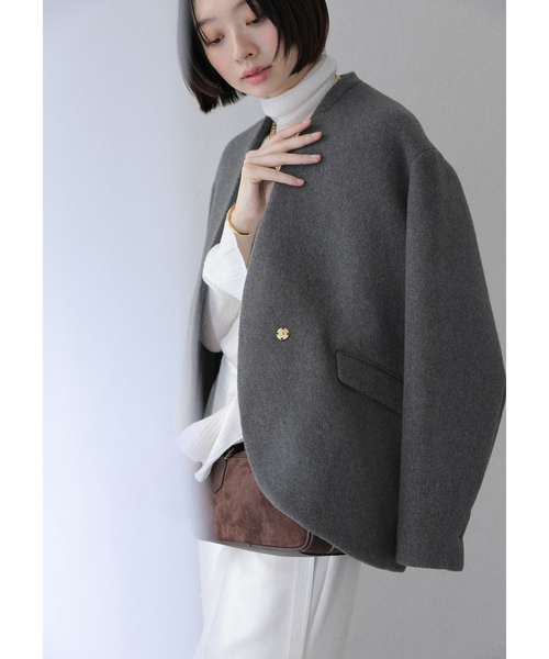 セール】ノーカラーショートコート（ノーカラーコート）｜La TOTALITE