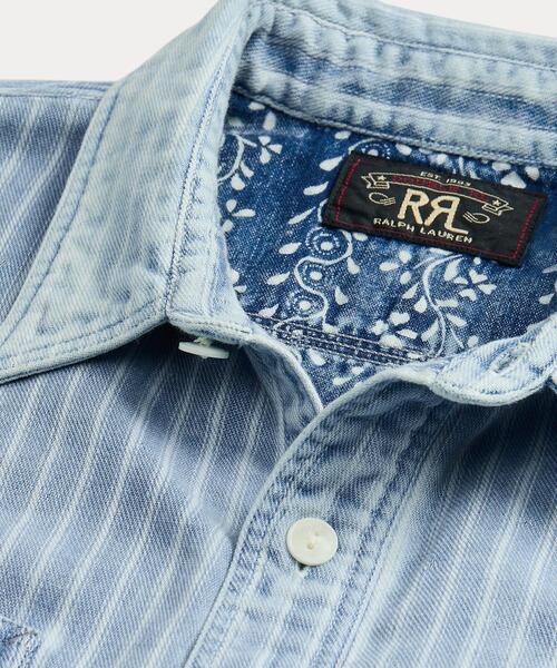 RRL（ダブル アール エル）の「インディゴ ストライプド ダブル