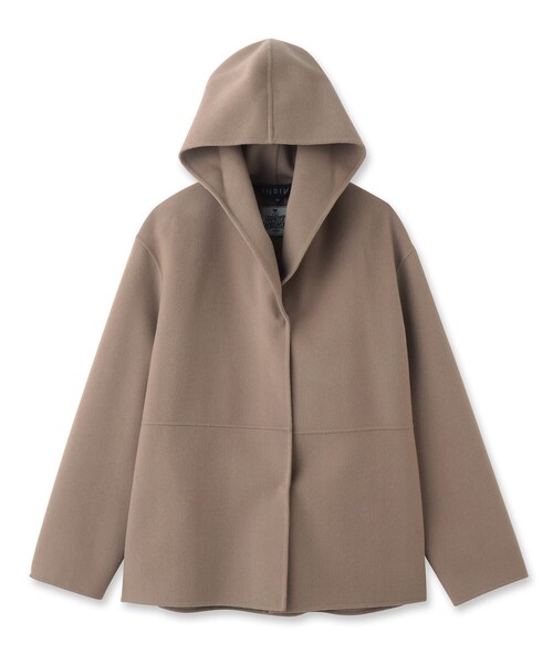 INDIVI（インディヴィ）の「◇【ウール/カラーコート】フーテッド
