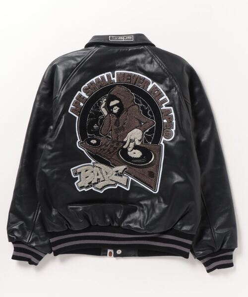 A BATHING APE（アベイシングエイプ）の「(B)APE LEATHER VARSITY