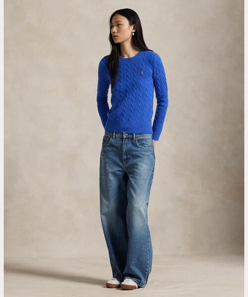 セール】ケーブル ウールカシミヤ クルーネック セーター（ニット