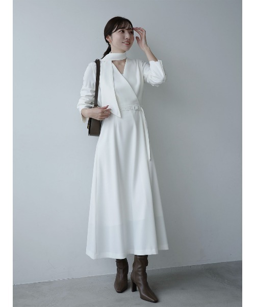 ダブルサテンクラシカルワンピース（ワンピース）｜anuans（ア