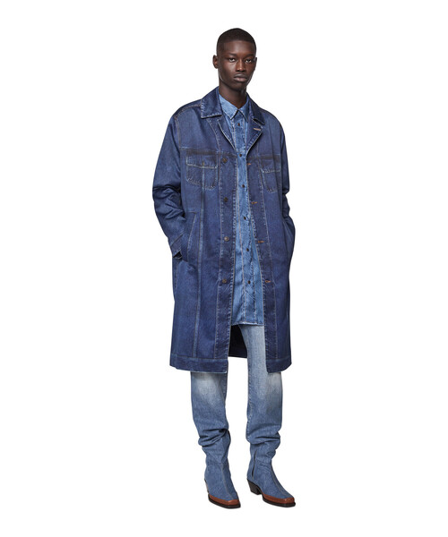 DIESEL（ディーゼル）の「メンズ ロング コート デニムプリント