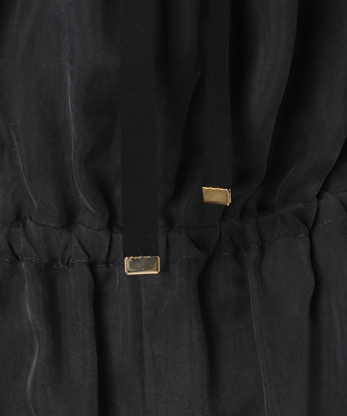 キュプラ ギャザーネックオールインワン（つなぎ/オールインワン