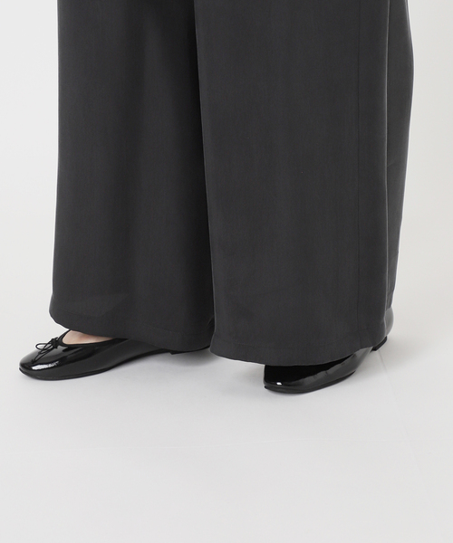 キュプラ ギャザーネックオールインワン（つなぎ/オールインワン