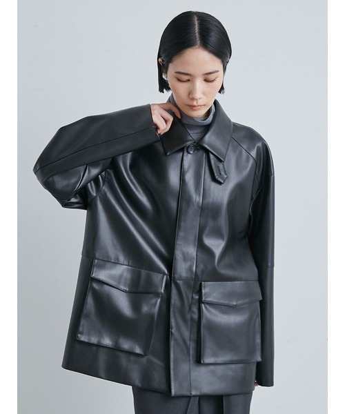 MIESROHE（ミースロエ）の「フェイクレザーカバーオールジャケット