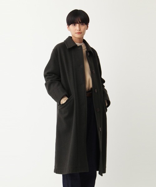 MHL.（エムエイチエル）の「BASIC WOOL MELTON（ステンカラーコート