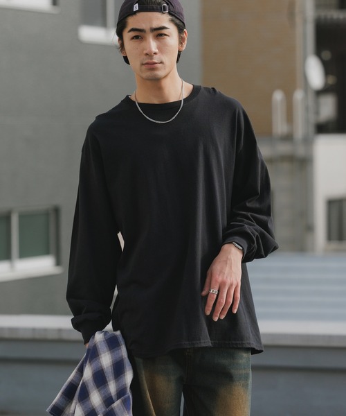 セール】【ROOPTOKYO】GILDAN 6oz クルーネック 袖リブ ロング