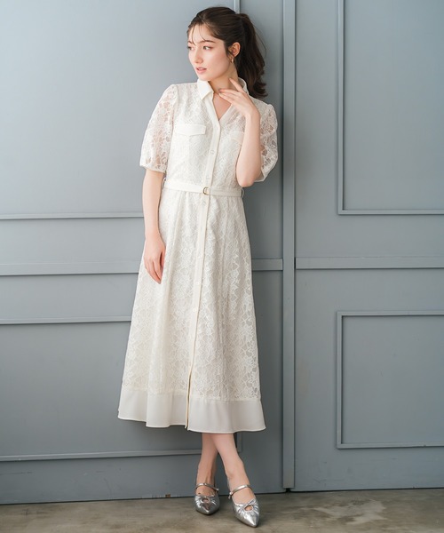 2026春夏新作 開襟レースシャツワンピース（ワンピース）｜MISCH MASCH