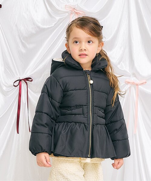 セール】【洗える】ペプラム中綿アウター（ダウンジャケット/コート