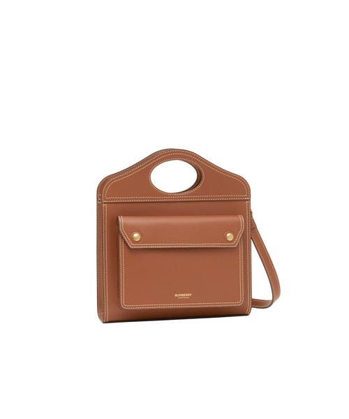 BURBERRY（バーバリー）の「ミニ トップステッチレザー ポケットバッグ