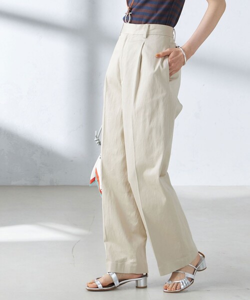 セール】〈手洗い可能〉ストレッチ チノ タック パンツ（チノパンツ