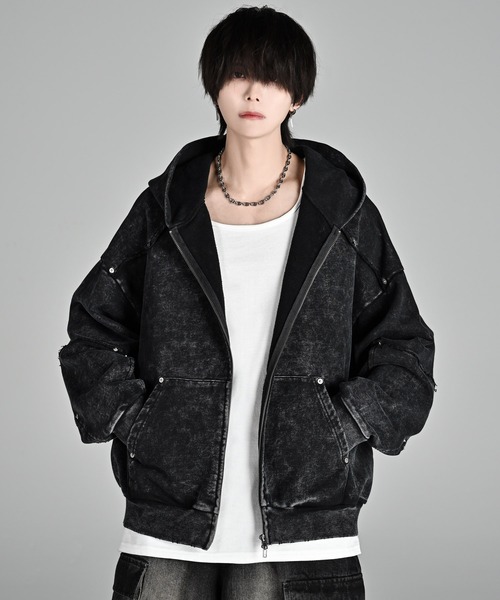 セール】vintage make design heavy weight W zip parker