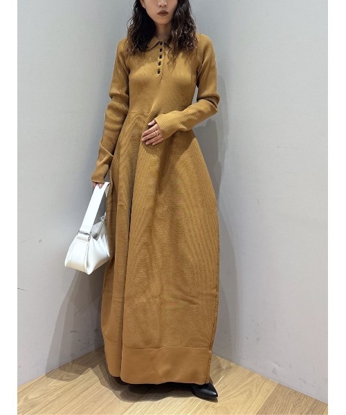 ベストセラー】フォルムポロニットワンピース（ワンピース