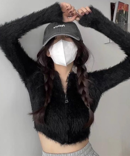 セール】モヘアライク シャギーファーショートジャケット（その他