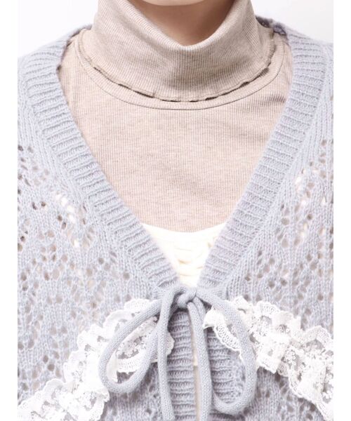 merry jenny（メリージェニー）の「透かし編みフリルニット