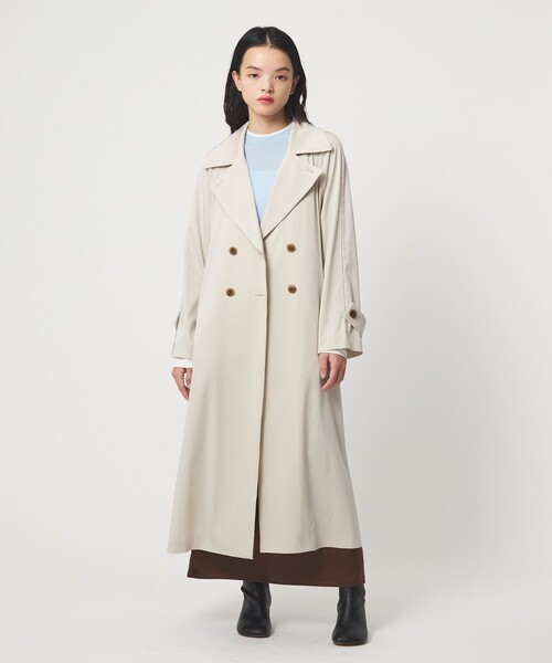 EMMEL REFINES＞EM Wボタン トロミ フレア トレンチコート（トレンチ