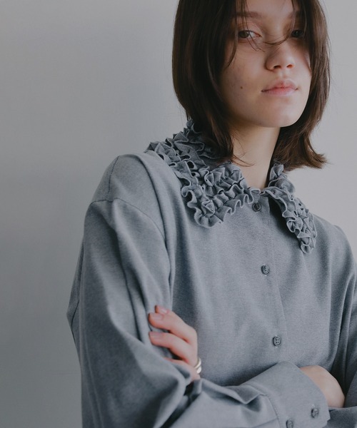 FRILL COLLAR OXFORD SHIRT（シャツ/ブラウス）｜MANOF（マノフ）の