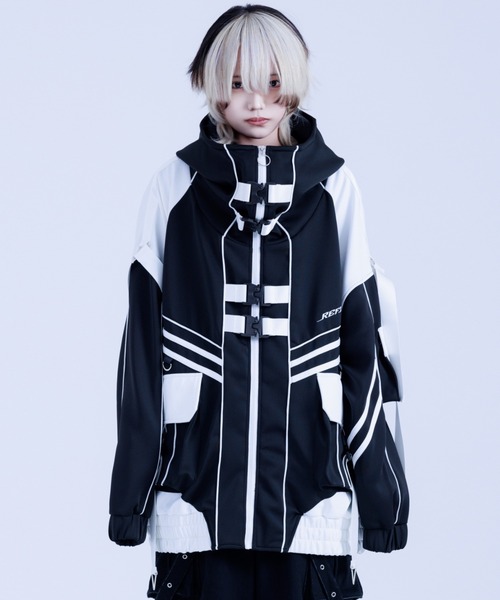 REFLEM/レフレム』サイバー切替ハイネックジャージパーカー（パーカー