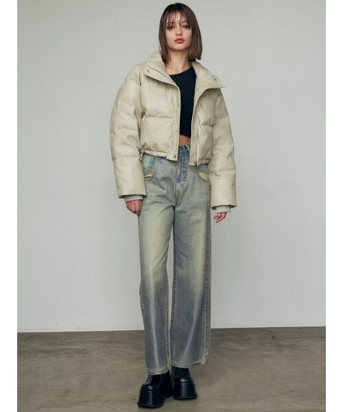 EMODA（エモダ）の「フェイクレザーショートダウン（ダウンジャケット