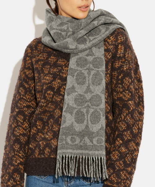 COACH（コーチ）の「リバーシブル シグネチャー カシミヤ マフラー