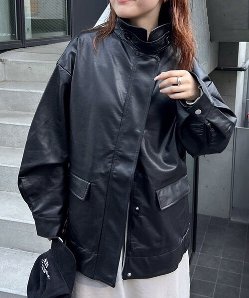 mystic（ミスティック）の「フェイクレザーブルゾン（その他アウター