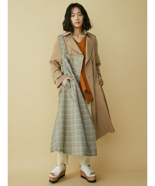 MURUA（ムルーア）の「ドッキングチェックロングコート（トレンチ