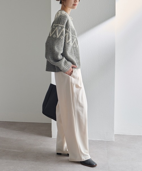 シェットランドウール求心ニットプルオーバー（ニット/セーター