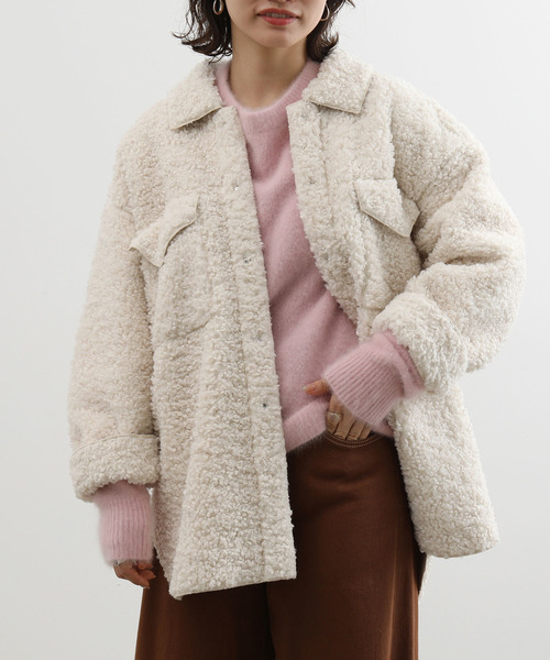 ADAM ET ROPE'（アダムエロペ）の「【WEB限定】ボアオーバーシャツ