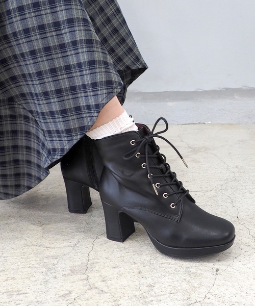 厚底レースアップブーツ -8700153（ブーツ）｜byあしながおじさん