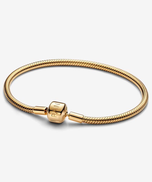 バレル クラスプ スネーク チェーン ゴールド ブレスレット