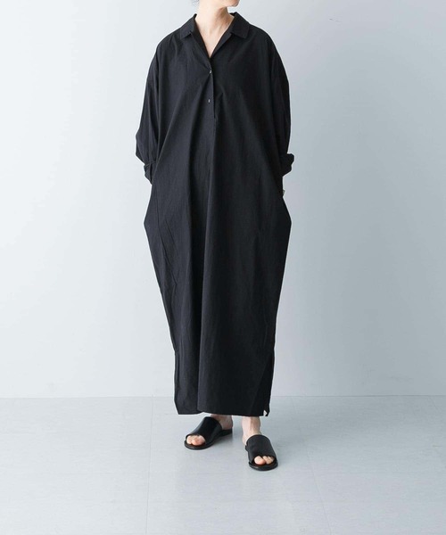 かぐれ（カグレ）の「『2サイズ展開』コットンシルクシャツワンピース