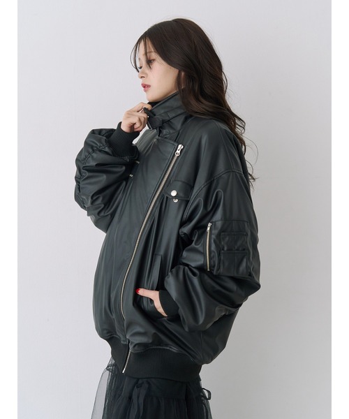 セール】フェイクレザーライダースMA-1ジャケット（MA-1）｜jouetie