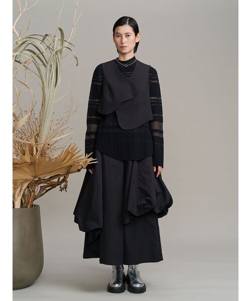 セール】COLOR BLOCK PLEATS KNIT / カラーブロックプリーツニット