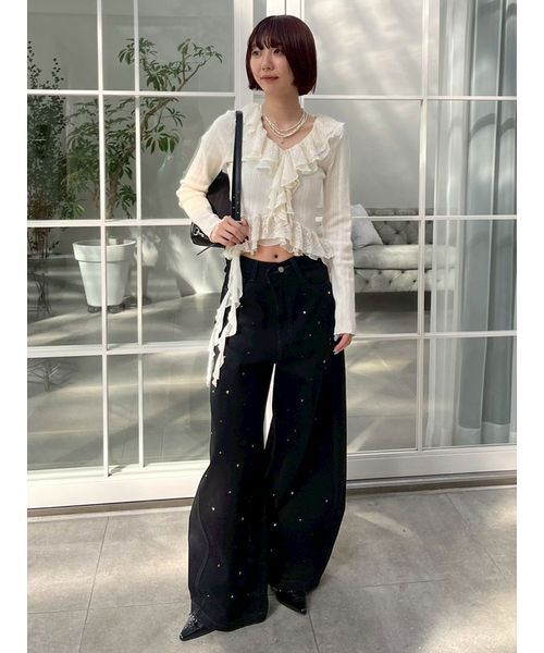 WEB限定00サイズ】[L.B CANDY STOCK]バリエーションビジューデニム