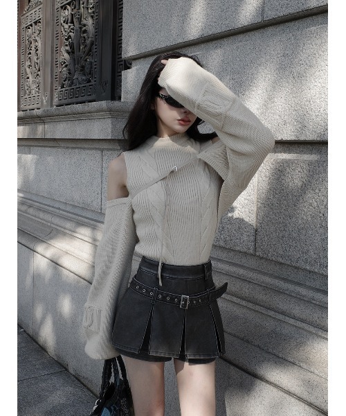 アンティークレザープリーツショートパンツ（その他パンツ）｜Darich