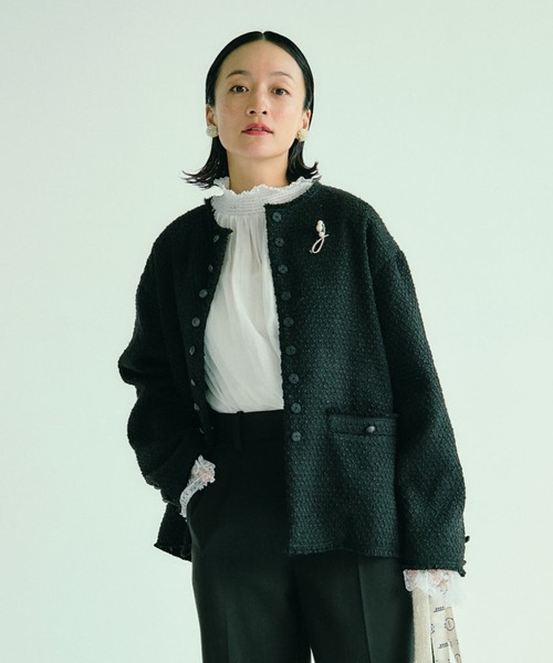 PUAL CE CIN（ピュアルセシン）の「リングツイードノーカラー